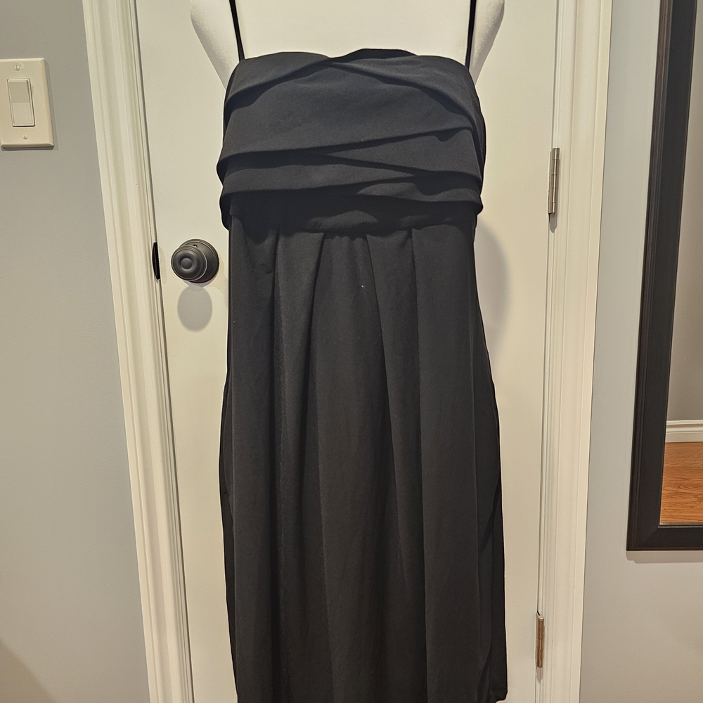 ABS Allen Schwartz Black Strapless Sundress for Cocktail